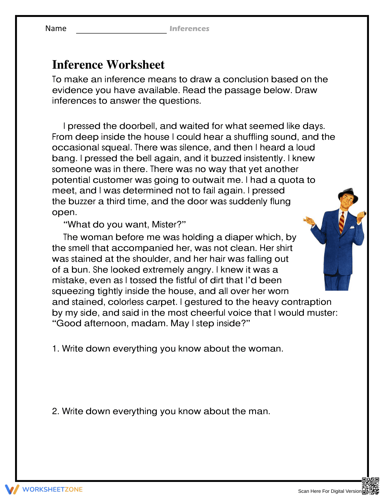 Hey Mister: Inference-Based Reading Comprehension Practice - Page 1