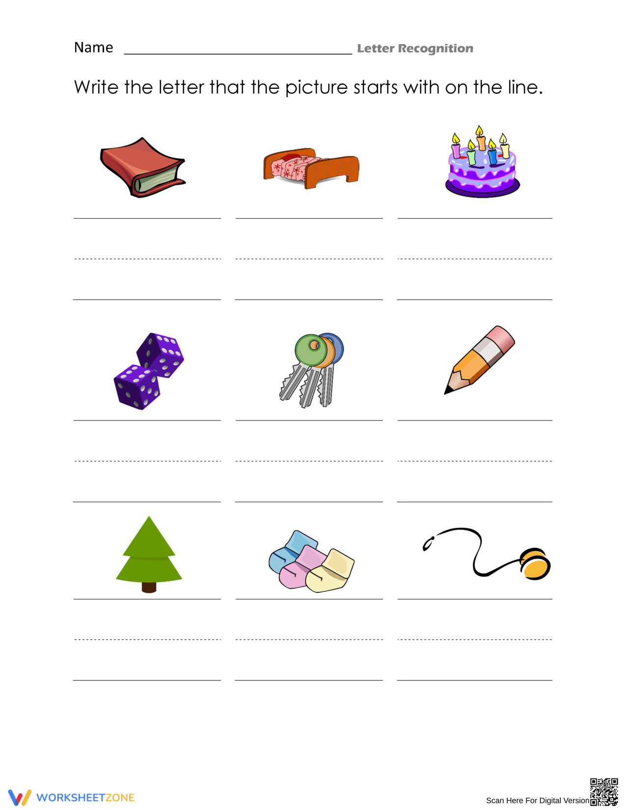 Essential Beginning Sounds Worksheet | Kindergarten Phonics - Page 1