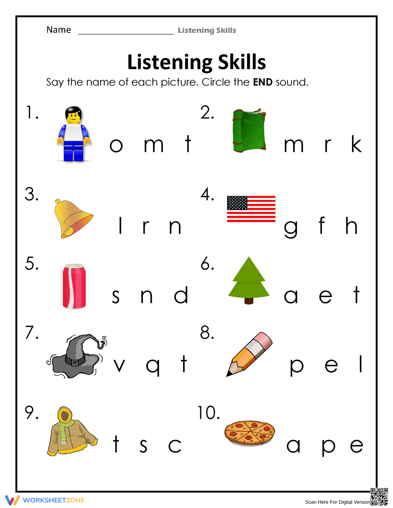 Ending Sounds Worksheet: Essential Grade 1 Phonics Practice - Page 1