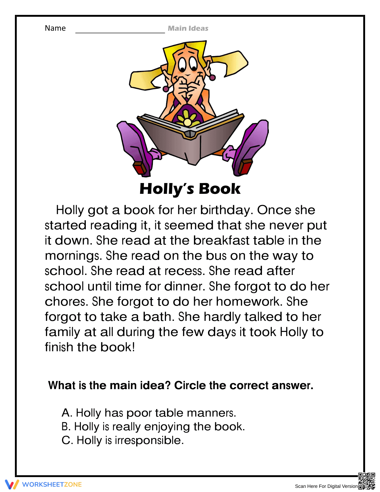 Holly Book Review Worksheet - Page 1