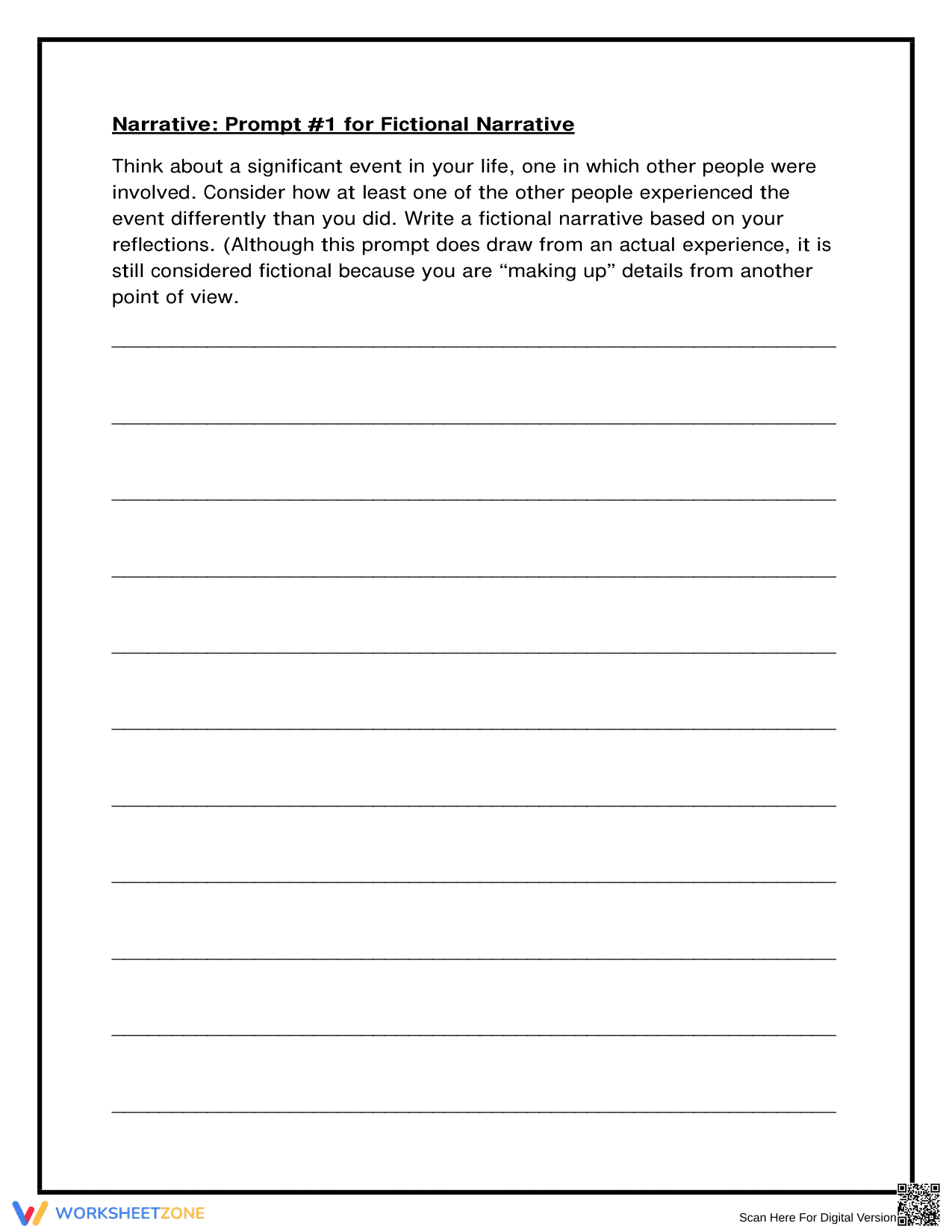 Fictional Narrative Writing Prompt - Page 1
