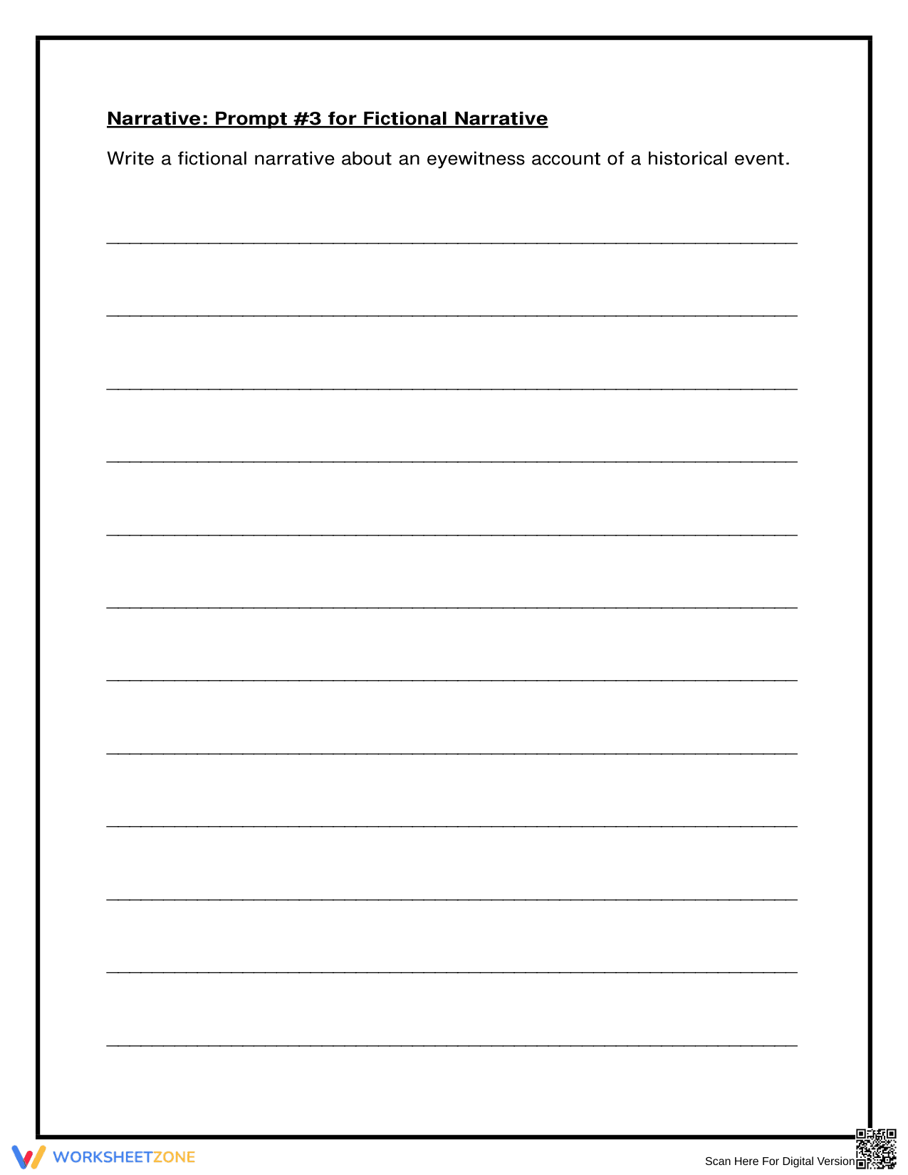 Essential Grade 7 Historical Narrative Writing Prompt - Page 1