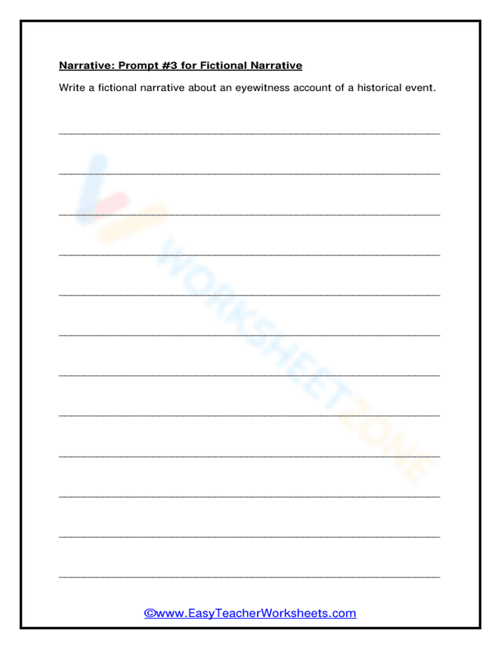 Essential Grade 7 Historical Narrative Writing Prompt - Page 1