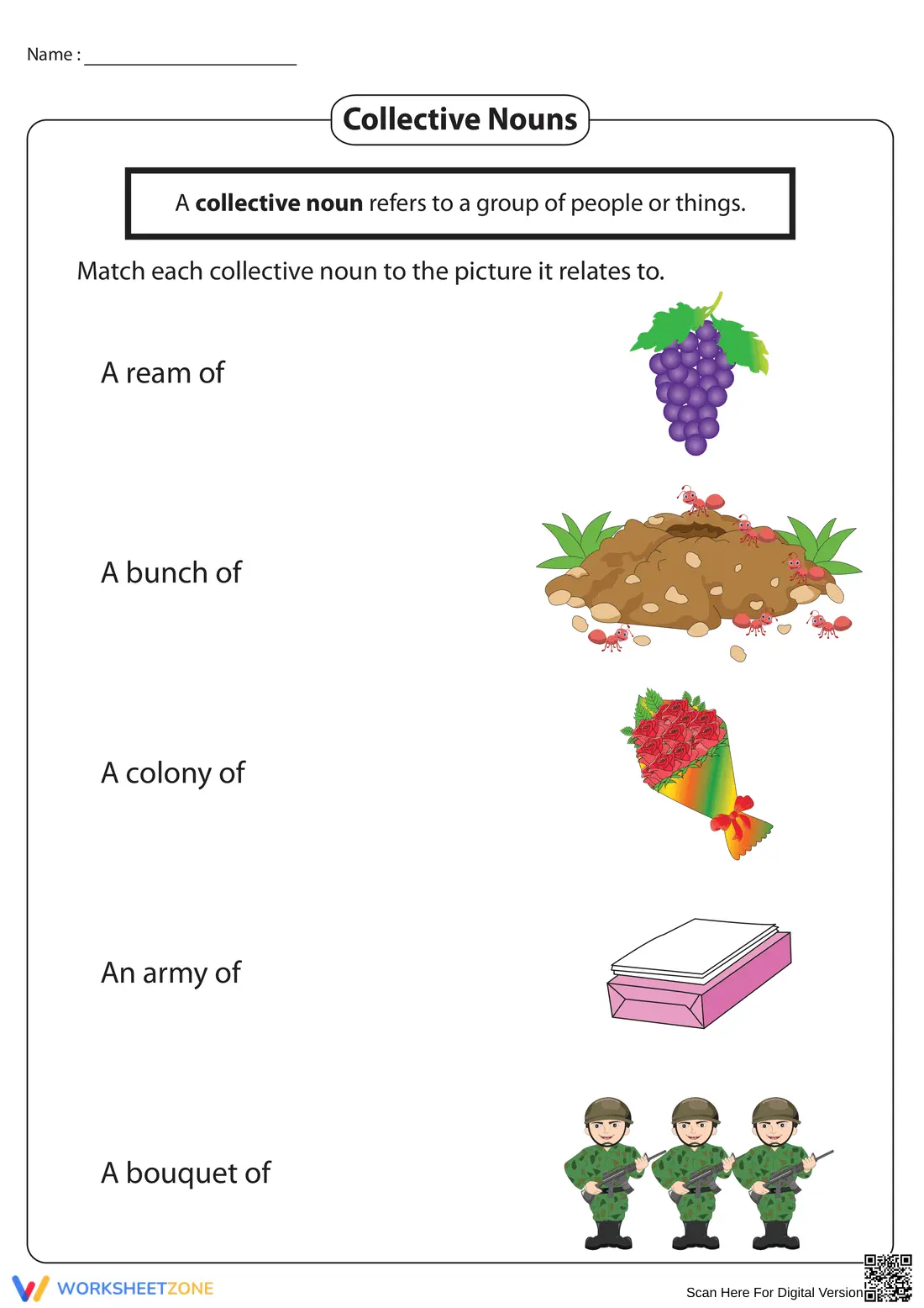 Matching Collective Nouns with Images - Page 1