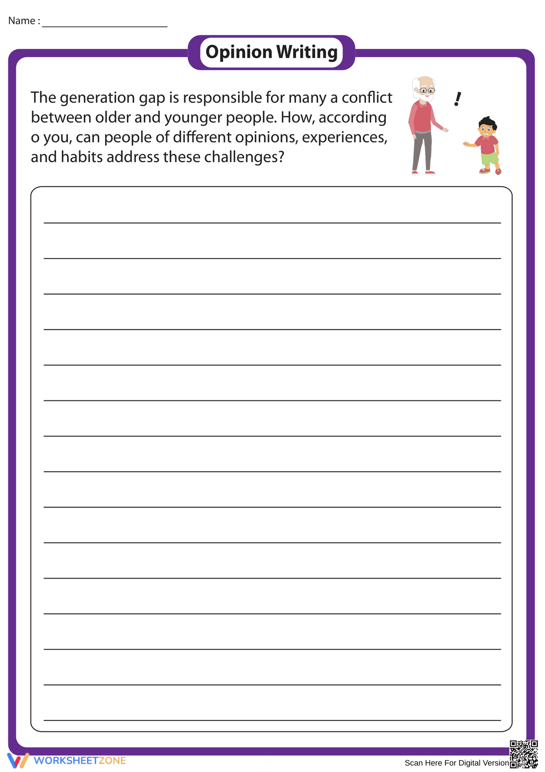 Opinion Writing Prompts for 7th Grade - Page 1
