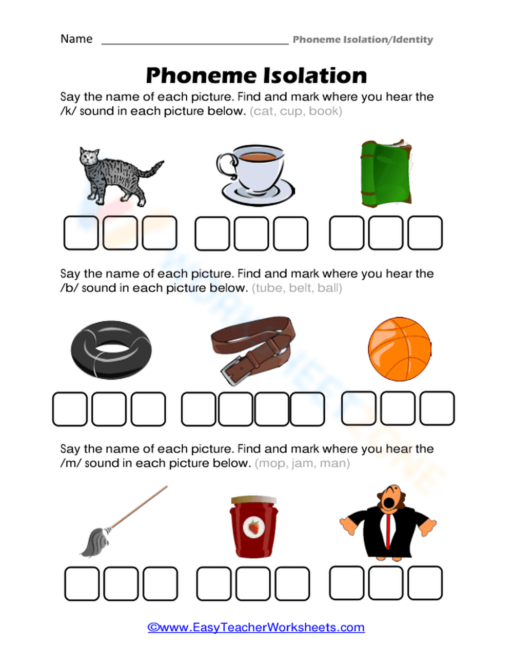 Essential Phoneme Isolation Worksheet | Grades K-2 Phonics - Page 1