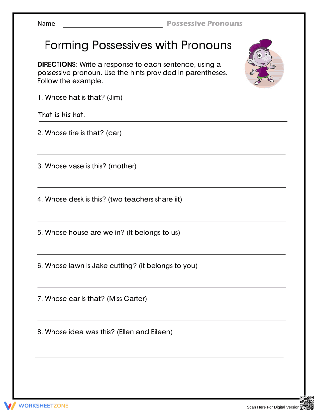 Forming Possessives with Pronouns - Page 1