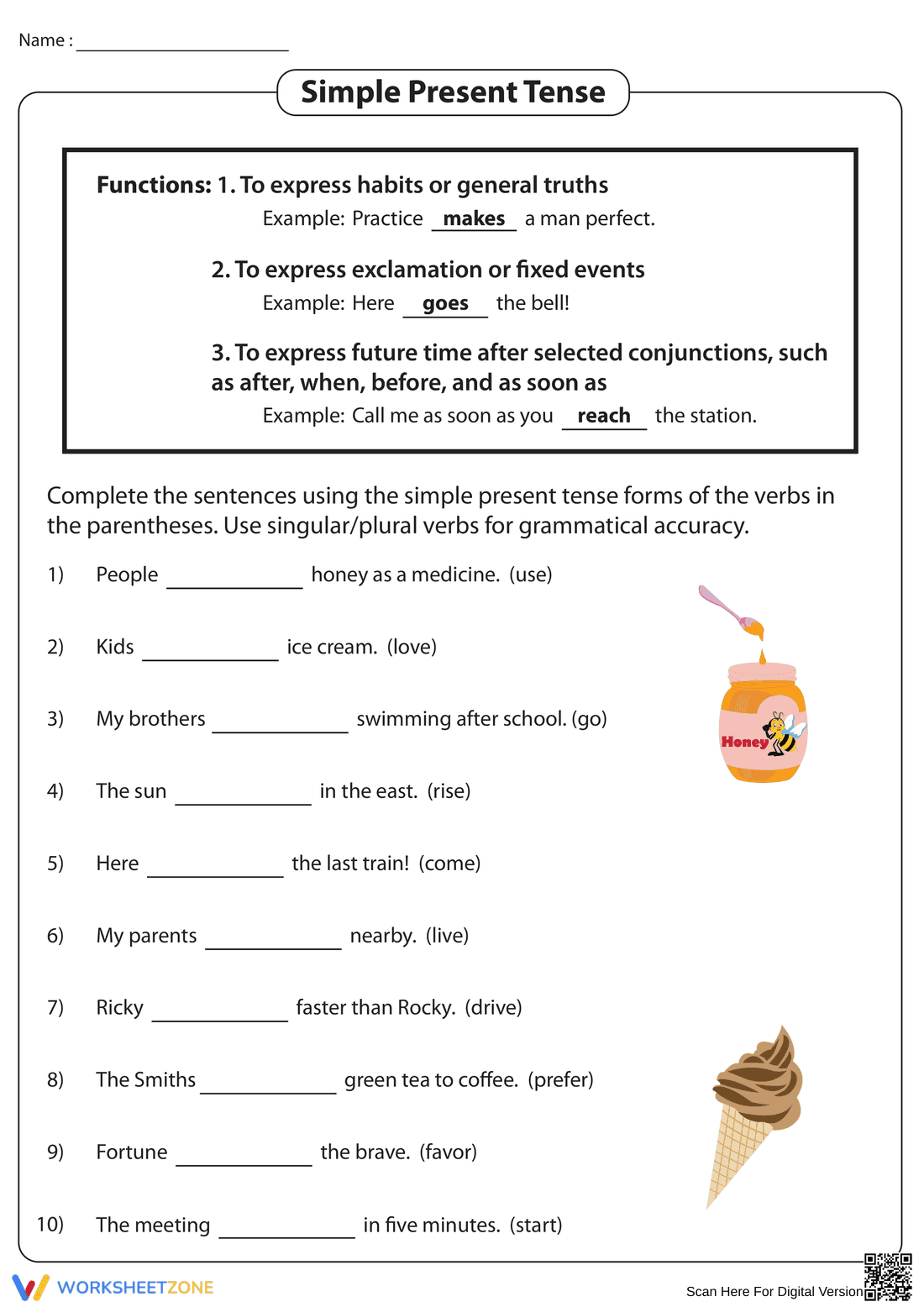 Writing with the Simple Present Tense - Page 1