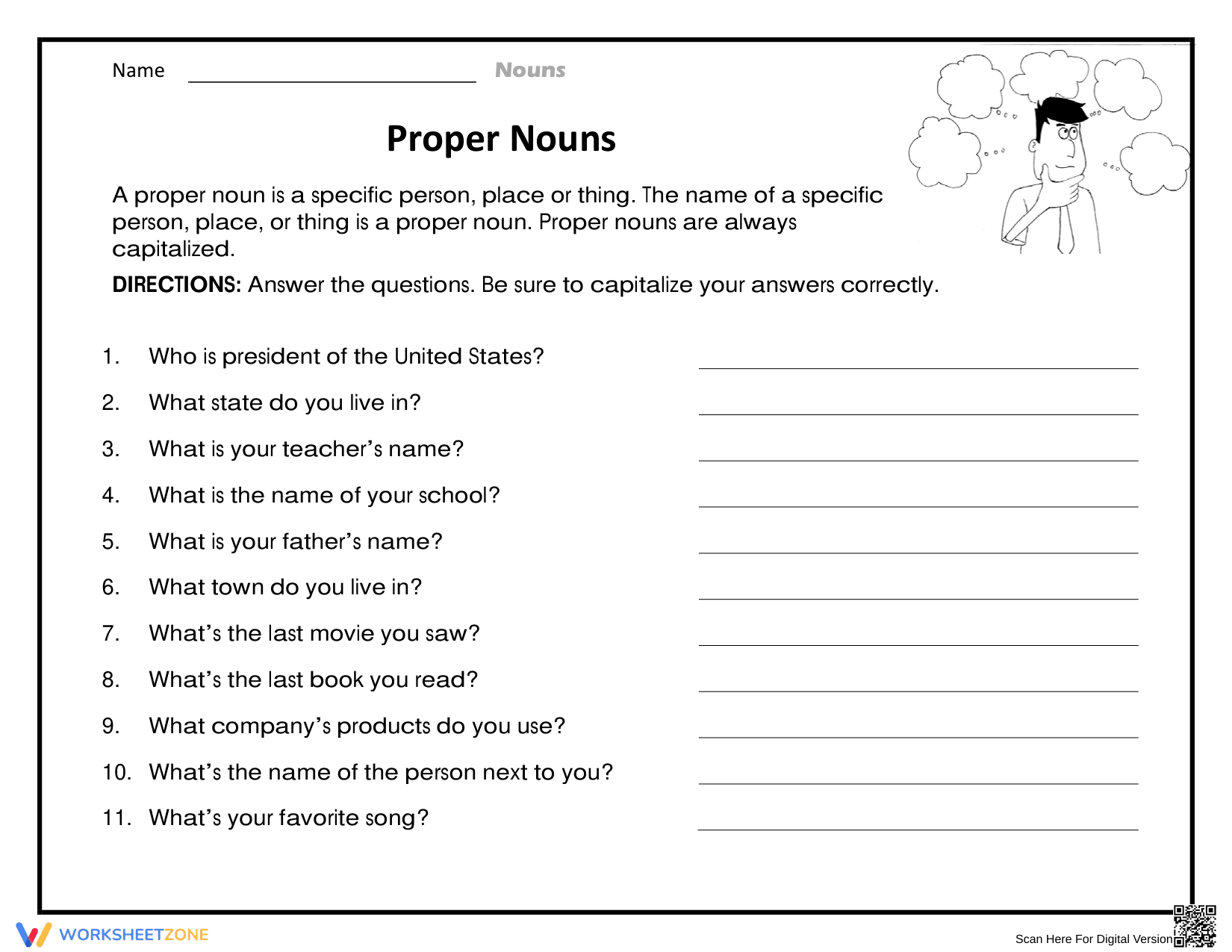Enhance Grammar Skills with Proper Nouns - Page 1