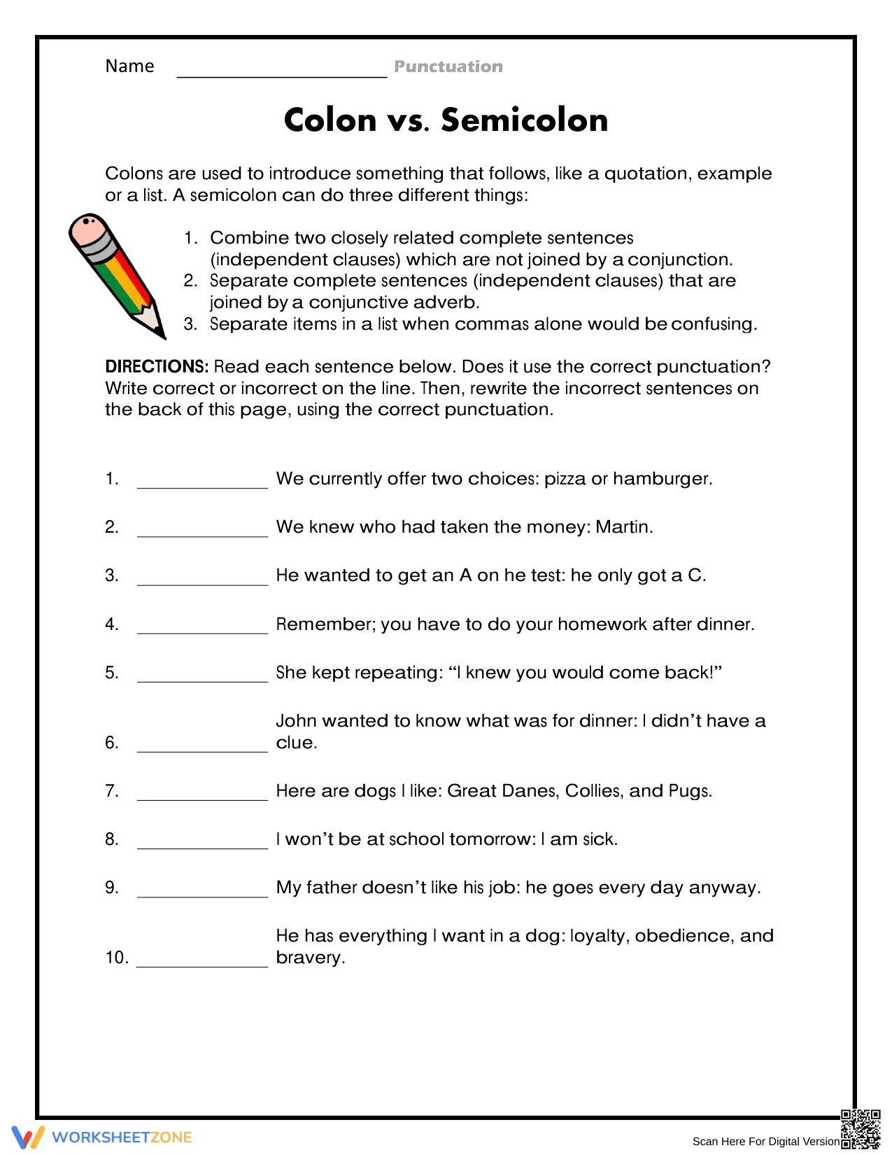Understanding Colon vs Semicolon - Page 1