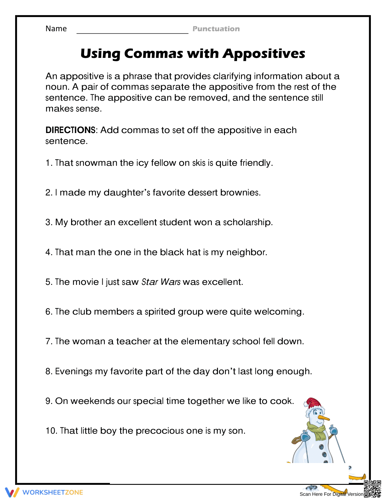 Using Commas with Appositives Skill - Page 1