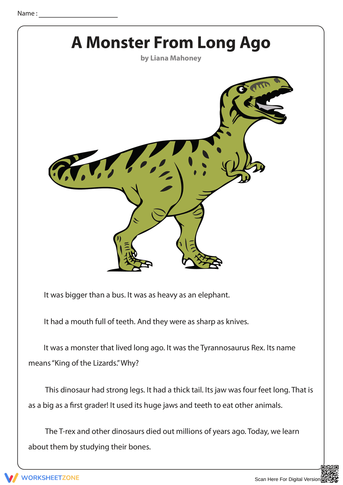 Non-Fiction Reading About A Monster From Long Ago - Page 1