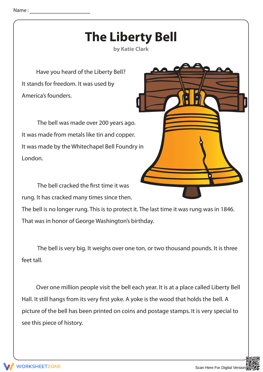 Non-Fiction Reading About The Liberty Bell - Page 1