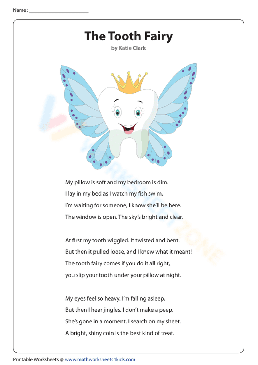 Poem About The Tooth Fairy - Page 1