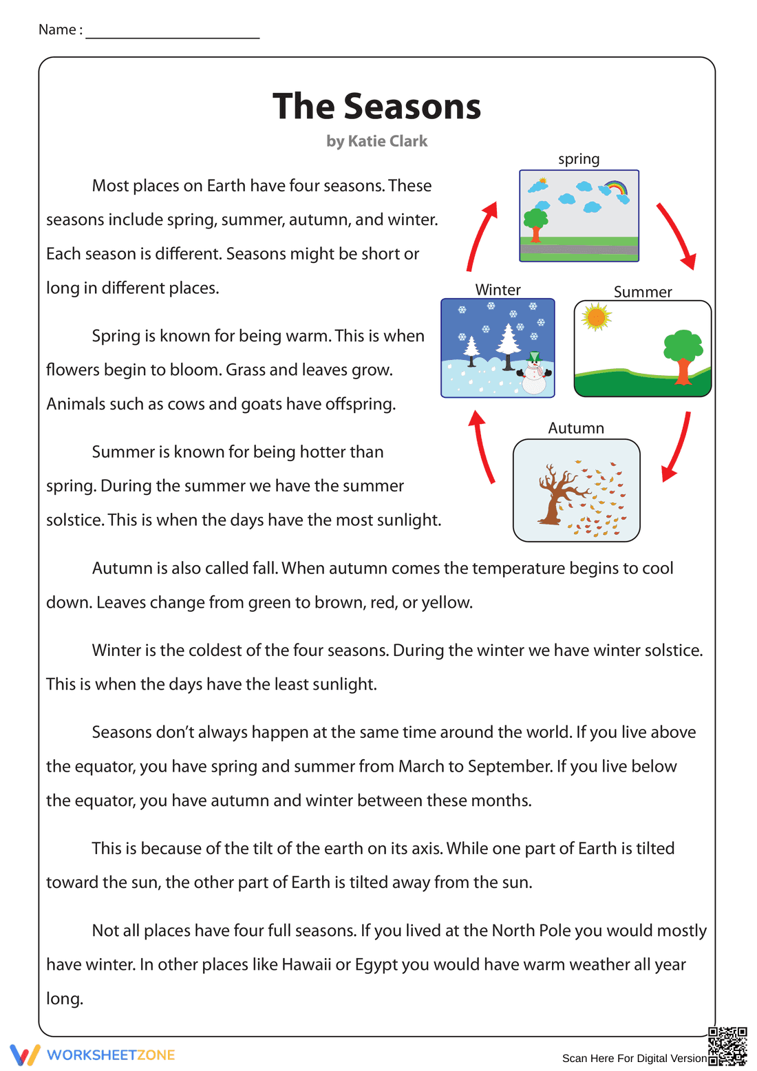 Non-Fiction Reading About The Seasons - Page 1