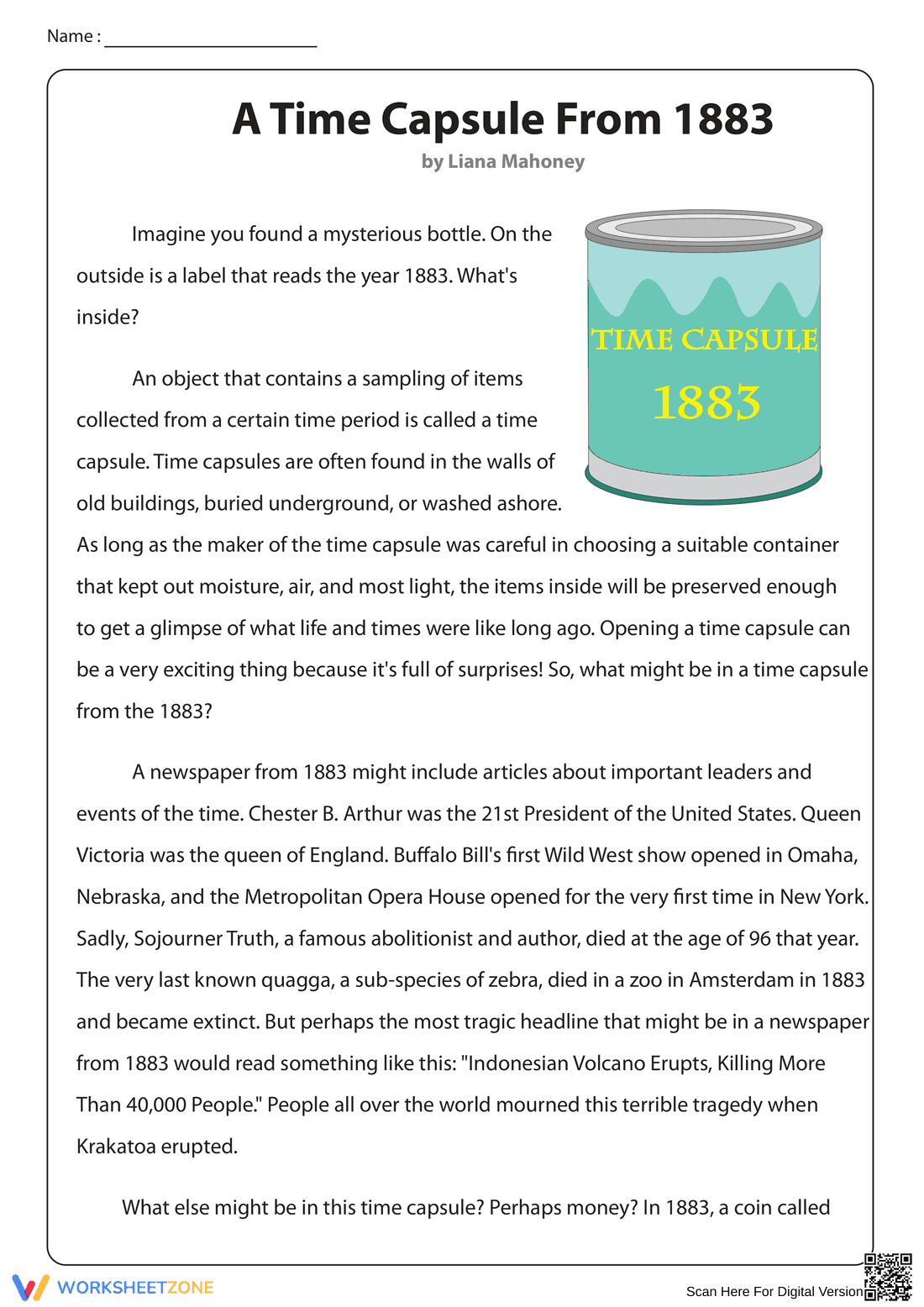 Reading: A Time Capsule from 1883 - Page 1
