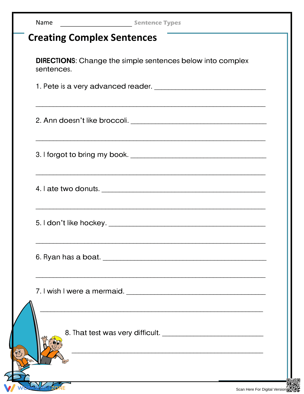 Printable Complex Sentences Practice | Essential Grade 3 ELA - Page 1