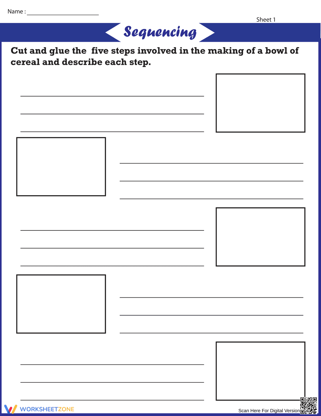 Sequencing and Describing Events Practice - Page 1