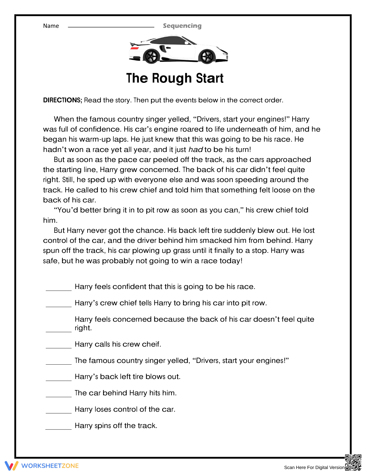 Essential Grade 2 Sequencing Worksheet | The Rough Start - Page 1
