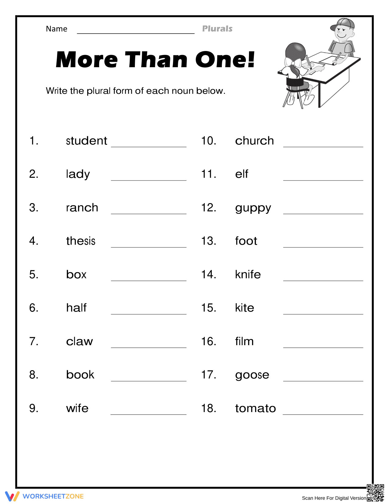 Plural Nouns Worksheet | Grade 2-3 Essential Practice - Page 1