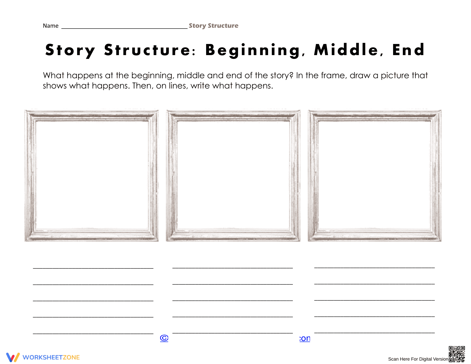 Essential Story Structure Worksheet: Beginning, Middle, End - Page 1