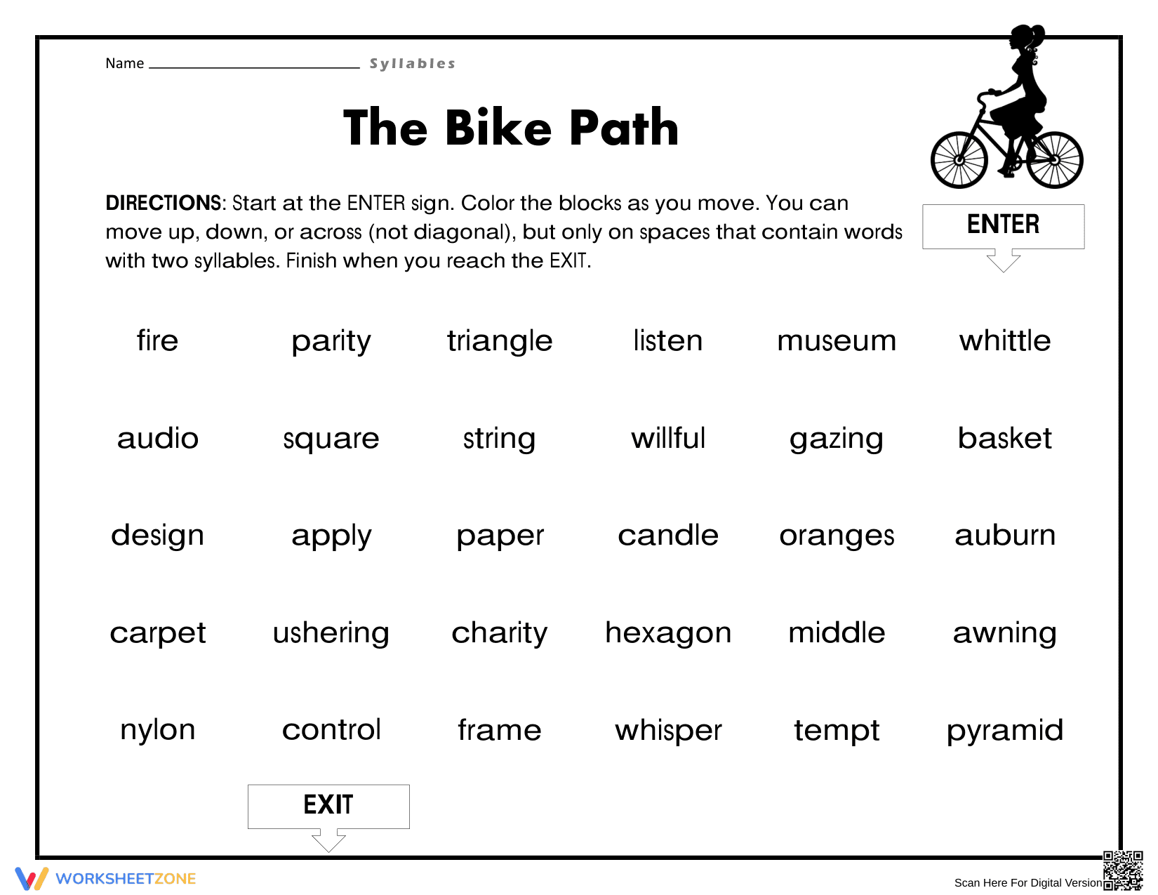 The Bike Path: Enhancing Reading Comprehension - Page 1