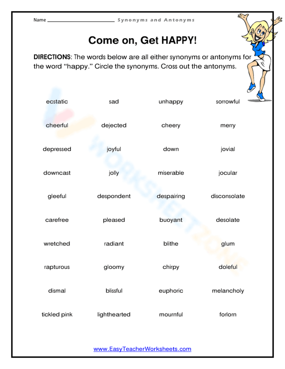 Essential Synonyms and Antonyms Worksheet | Grade 4 ELA - Page 1