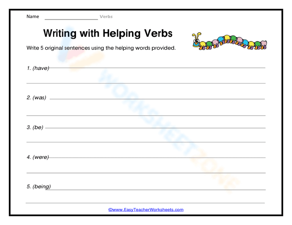 Essential Helping Verbs Worksheet | Grade 3 Printable - Page 1