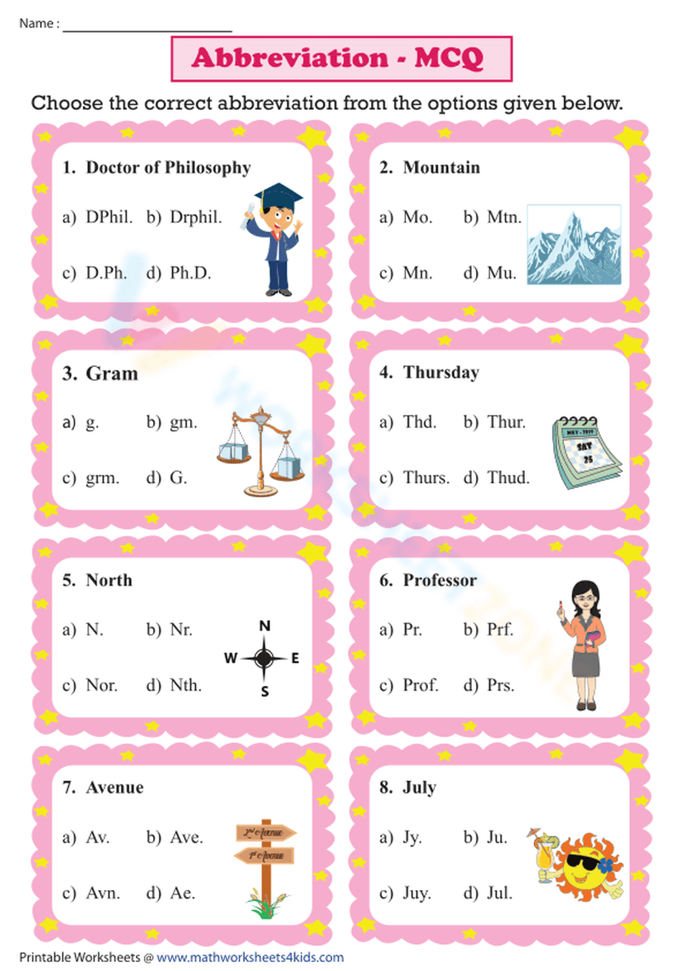Mixed Review of Abbreviations - Page 1