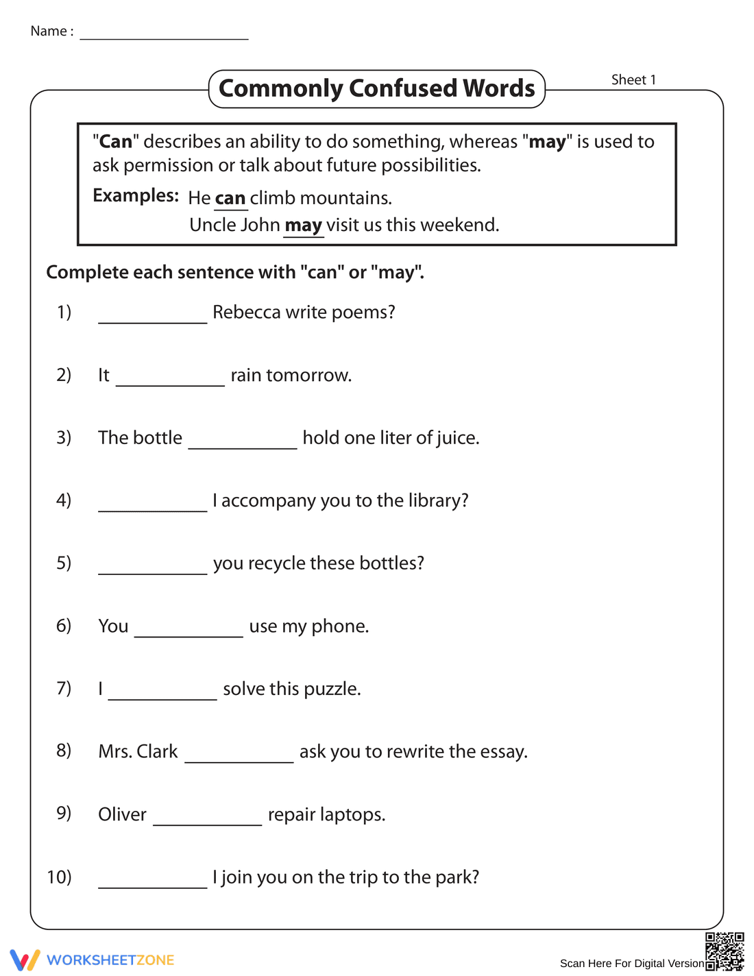 Understand 'Can' vs 'May' - Page 1