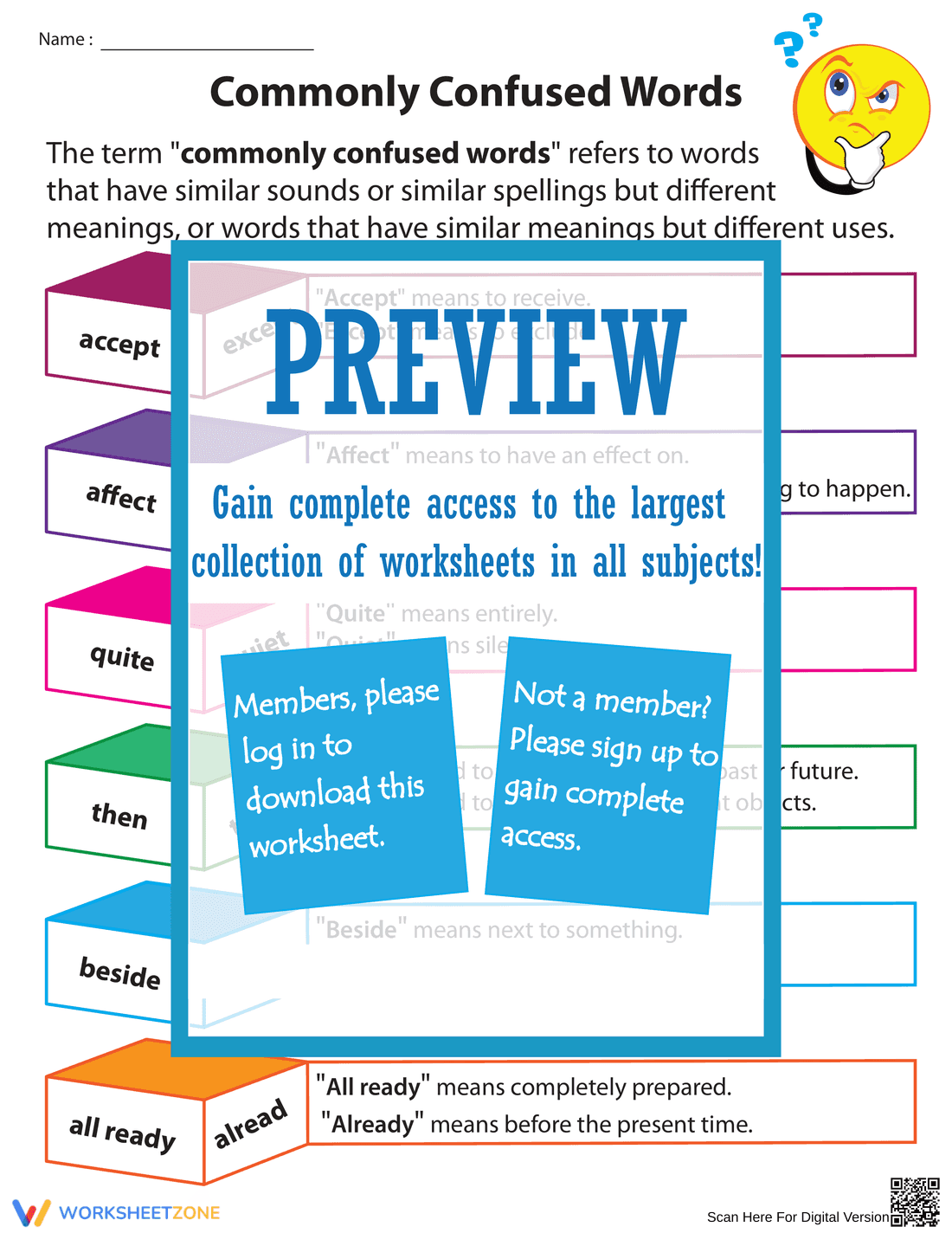 Commonly Confused Words Chart - Page 1