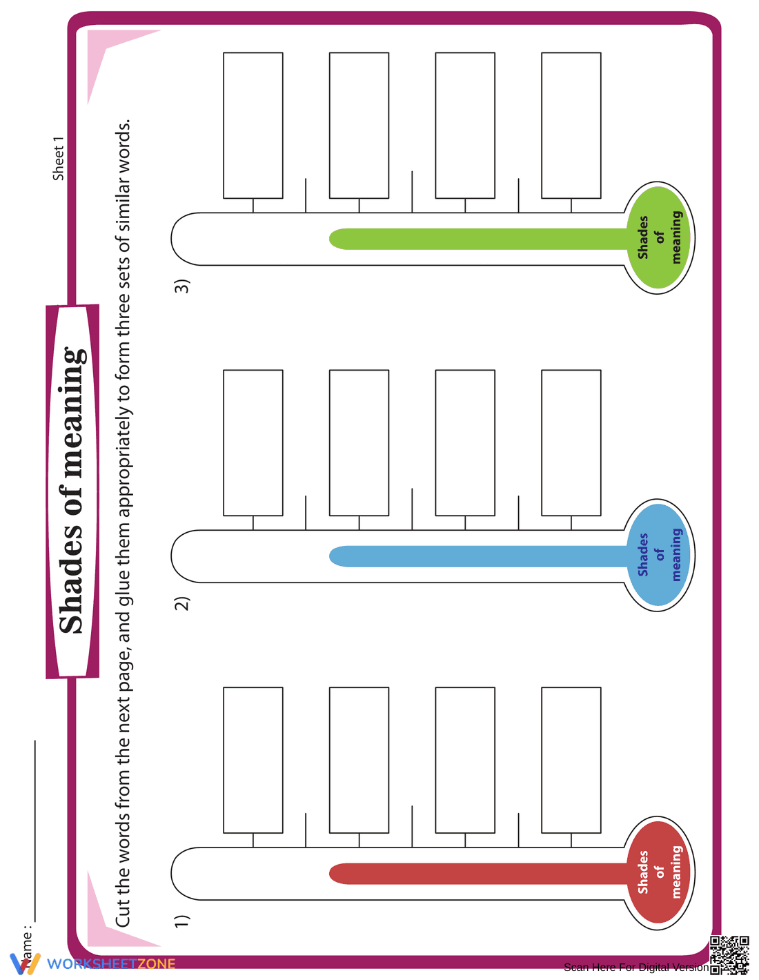 Similar Words: Vocabulary Building Worksheet - Page 1