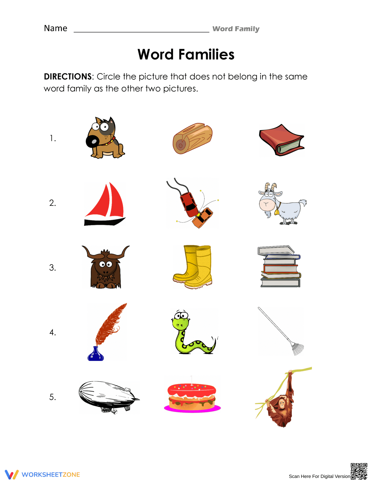 Word Families Worksheet | Essential Grade 1 ELA Practice - Page 1