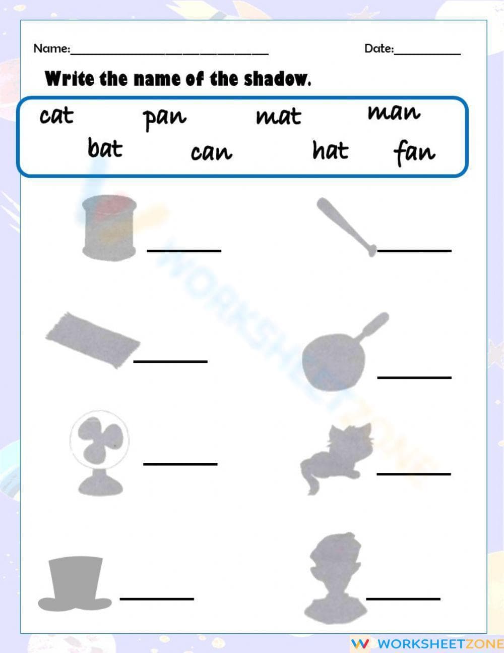 Practice with 'an', 'and', 'at' - Page 1