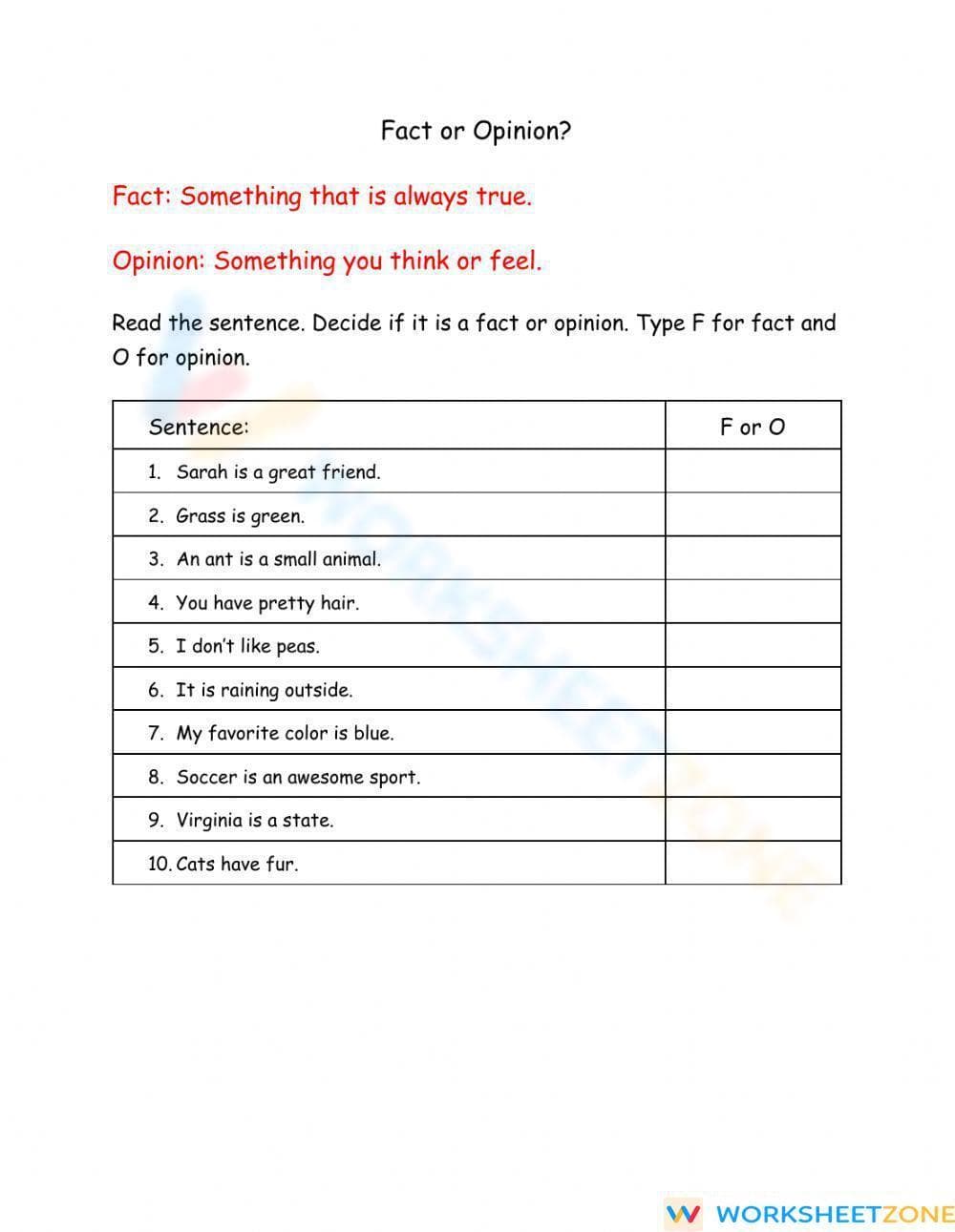 Essential Fact and Opinion Worksheet | Grade 2 ELA - Page 1