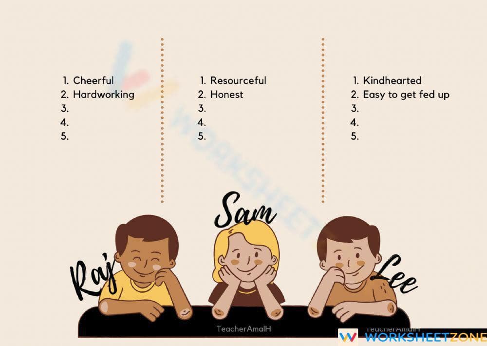 Grade 8 Fair's Fair Character Traits — Printable Worksheet - Page 1