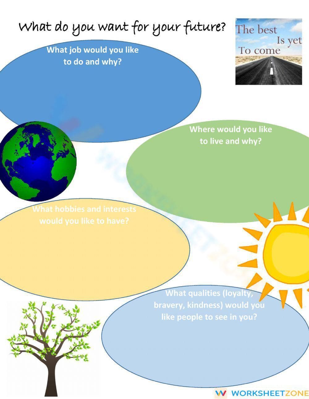 Printable Goals For My Life Writing Worksheet | Grade 5 - Page 1