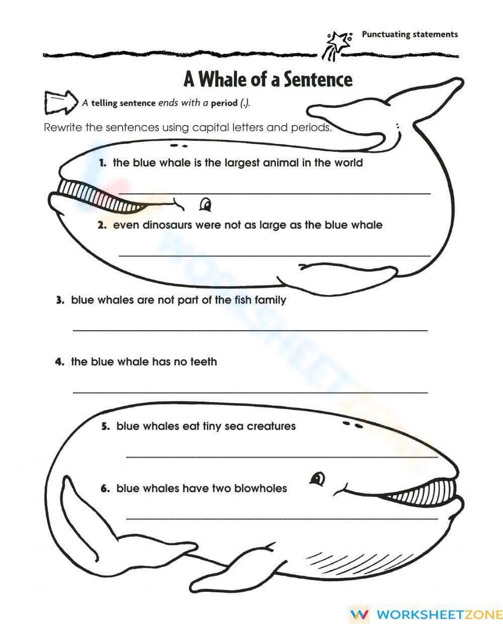 Punctuating Statements Worksheet - Page 1