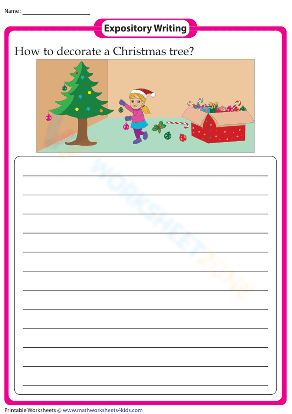 Christmas Tree Expository Writing - Page 1