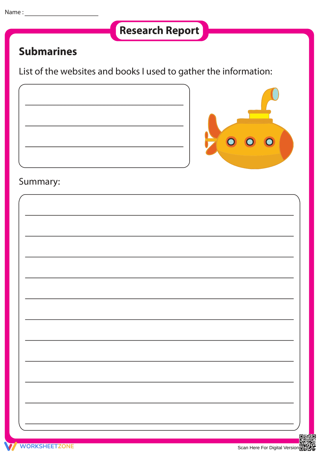 Creative Writing: Submarines - Page 1