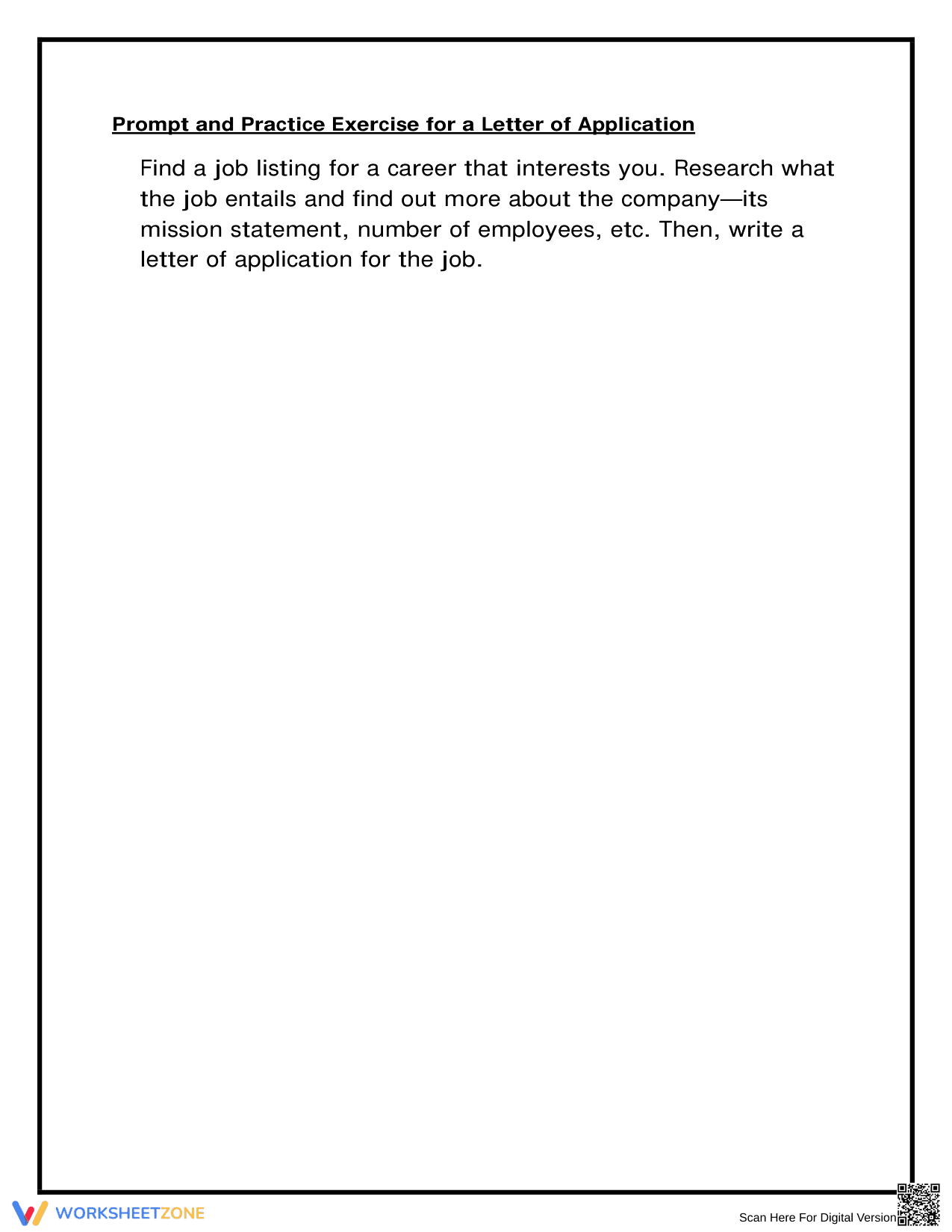 Writing a Letter of Application - Page 1