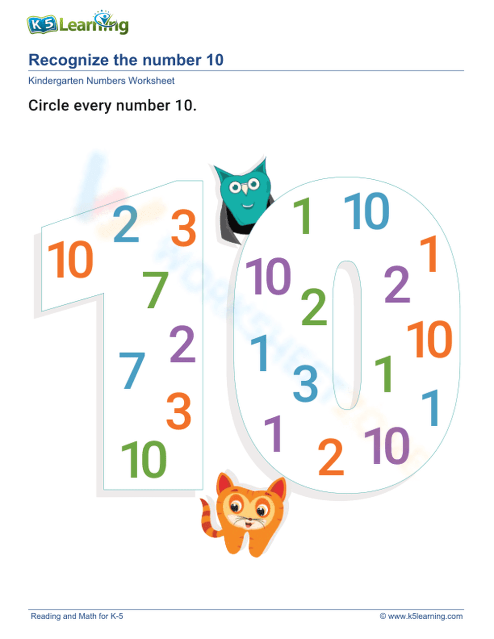 Interactive: Recognizing Numbers from 1 to 10 - Page 1