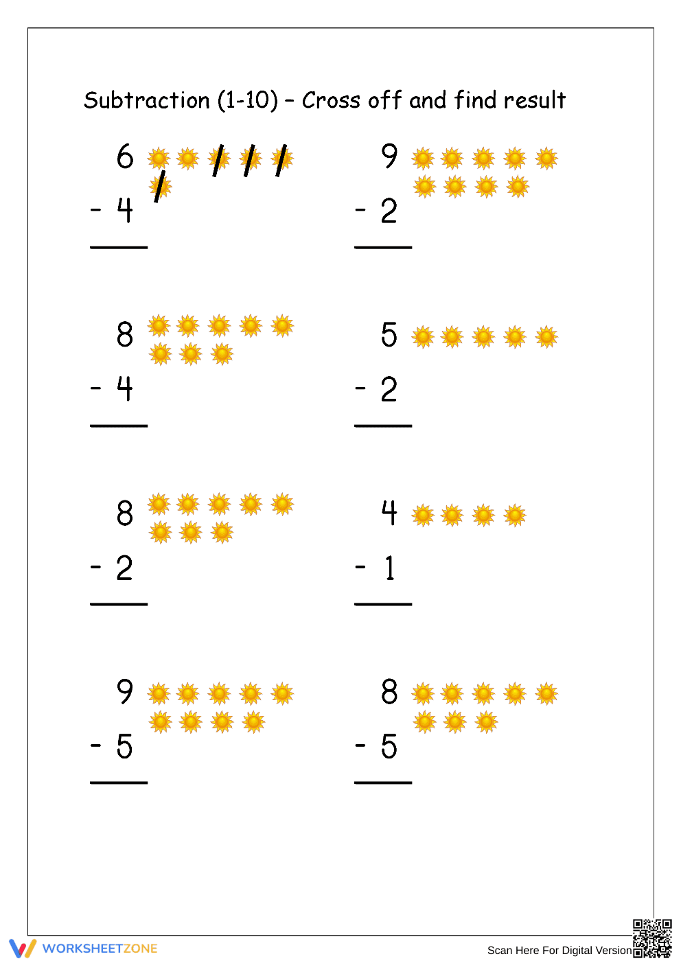 Subtraction Made Easy: Objects and Tally Marks - Page 1