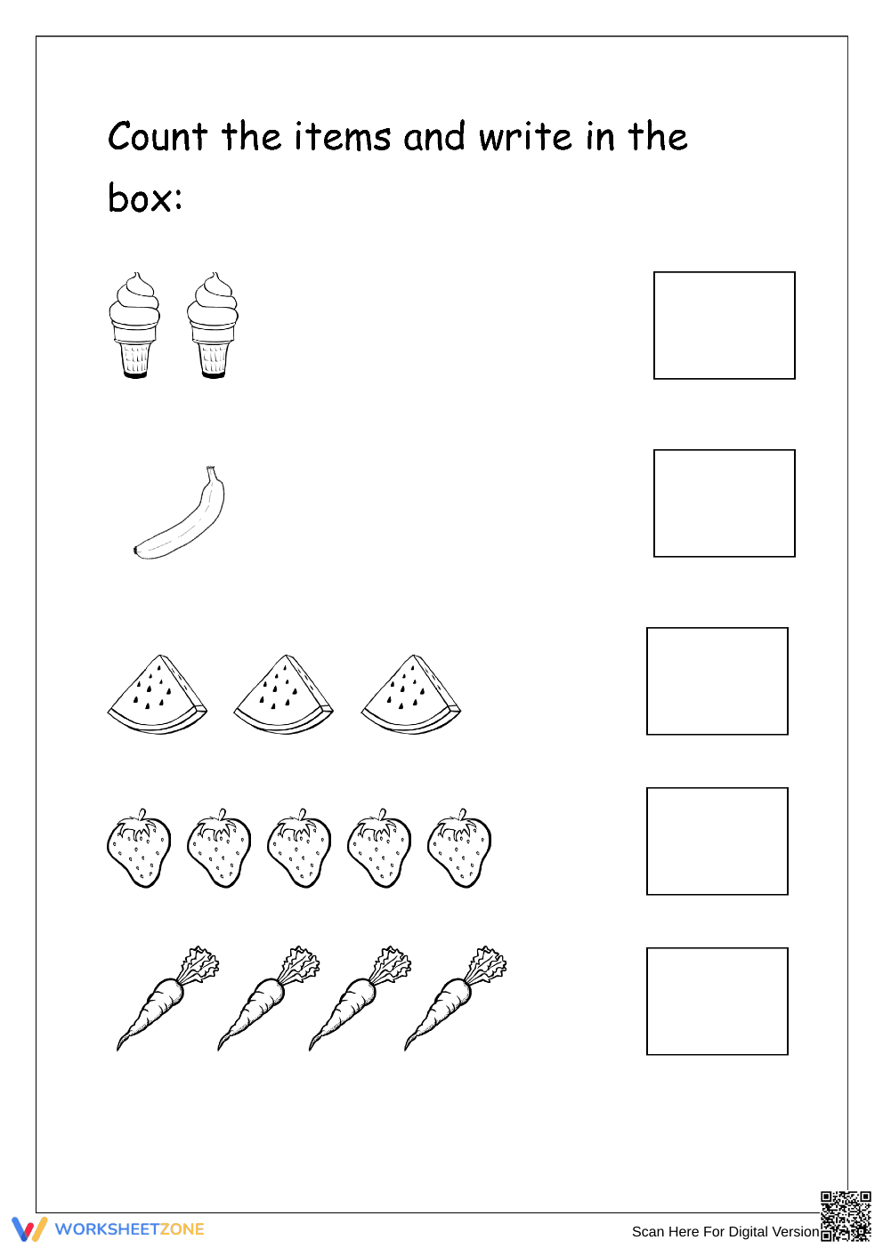 Count Items and Write Numbers 1-10 Fun - Page 1