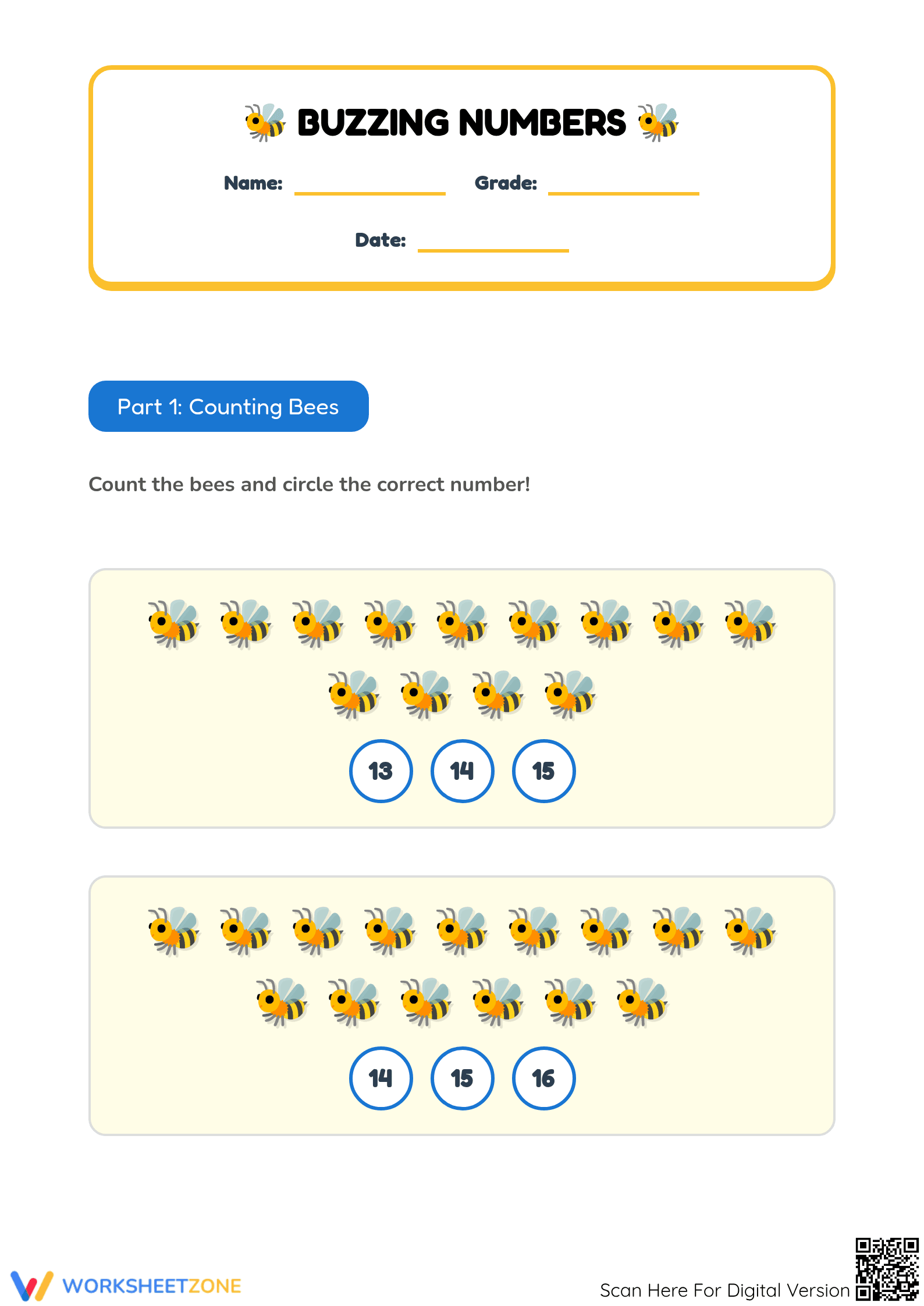 Essential Kindergarten Math: Counting and Addition Printable - Page 1