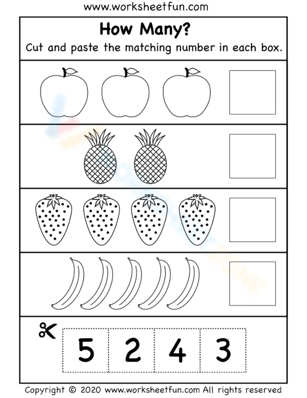 Counting Fun: Cut and Paste Numbers 1 through 10 - Page 1