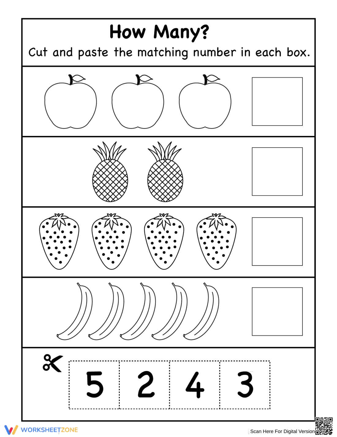 Counting Fun: Cut and Paste Numbers 1 through 10 - Page 1
