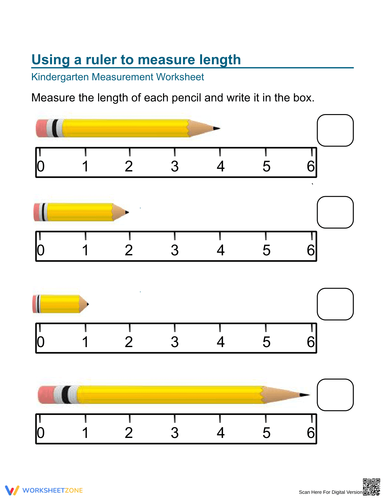 Measure the Object Against a Scale Practice Worksheet - Page 1