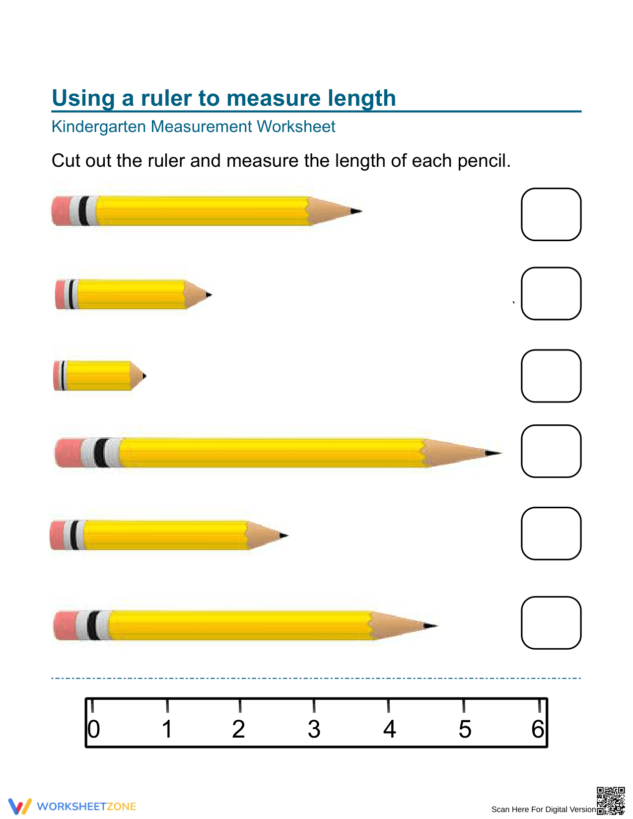 Measure with a Cut-Out Scale Worksheet - Page 1