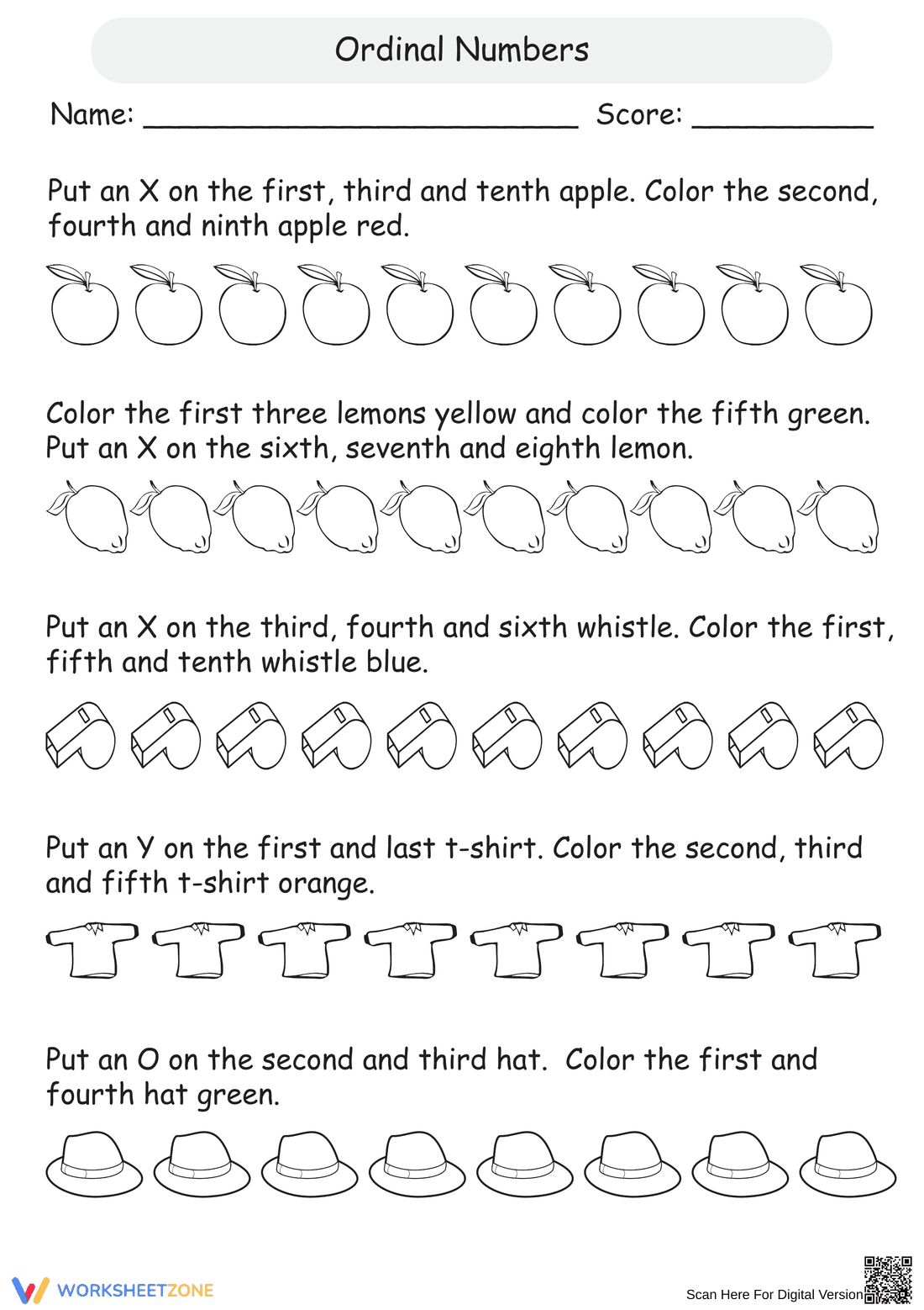 Mastering Ordinal Numbers up to 10th Position - Page 1